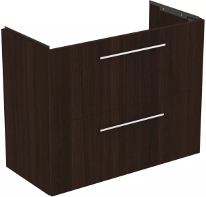Dulap baza suspendat Ideal Standard i.Life S 80 x 37.5 x 63 cm cu 2 sertare stejar cafeniu