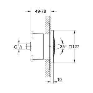 Dus lateral incastrat Grohe Rainshower F-Series auriu lucios Cool Sunrise - Img 2