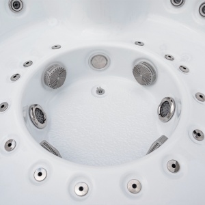 Jacuzzi de gradina SPA 540 cu vas din marmura alba exterior antracit 240 x 240 cm - Img 7