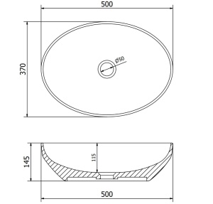 Lavoar Cappucino mat, dimensiune 50x37cm - Img 5