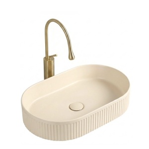 Lavoar ceramic cu caneluri Veldman Verona 58 Bej Mat