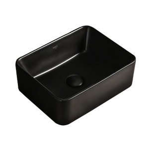 Lavoar ceramic dreptunghiular cu fixare pe blat Luxo Black Matt 41 x 31 cm
