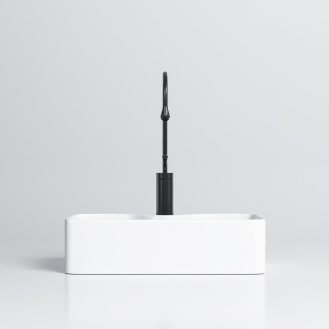 Lavoar ceramic dreptunghiular cu montaj pe blat Lia White Gloss 50 x 25 cm - Img 4