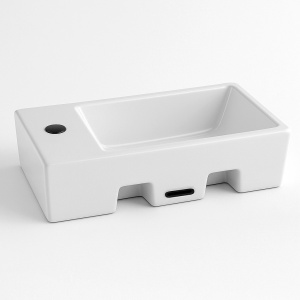 Lavoar ceramic dreptunghiular cu montaj pe blat Luci White Gloss 40 x 20 cm - Img 9