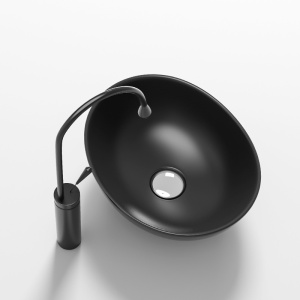 Lavoar ceramic oval cu montaj pe blat Lumo Black Matt 40 x 35 cm - Img 5