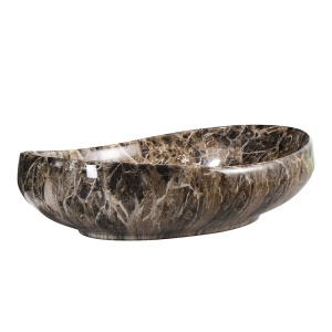 Lavoar ceramic oval din marmura maro Amore-MAR7-500, 65 x 37 cm - Img 5