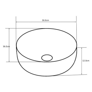 Lavoar ceramic rotund cu interior alb si exterior auriu si montaj pe blat Lava 36 x 12 cm - Img 14