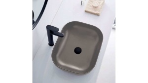 Lavoar De Blat REA BELINDA, Dimensiuni 45.5 X 32.5 X 13.5 Cm, Forma Dreptunghiulara, Ceramica Sanitara, Gri, Finisaj Mat - Img 4