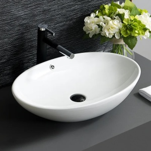 Lavoar De Blat REA OLGA, Dimensiuni 63 x 41.5 x 15 Cm, Montaj Pe Blat, Forma Ovala, Ceramica Sanitara, Alb - Img 6