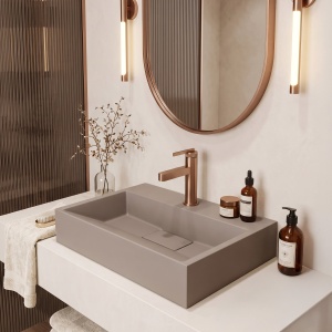 Lavoar din compozit Rea Goya taupe mat 50 cm