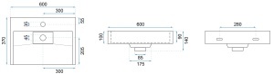 Lavoar din compozit Rea Goya taupe mat 60 cm - Img 10