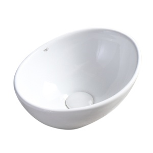 Lavoar oval din ceramica cu fixare pe blat Lumo White Gloss 40 x 33 cm
