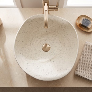 Lavoar pe blat din ceramica Rea HM-35B Handmade Art cu finisaj mat - Img 3