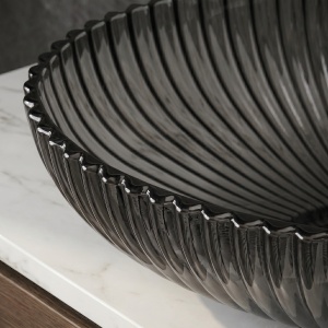 Lavoar pe blat din sticla Alavia Crystal Graphite - Img 6
