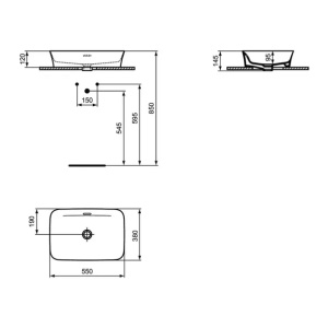Lavoar pe blat Ideal Standard Atelier Ipalyss 55 cm alb lucios cu preaplin - Img 11