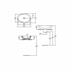 Lavoar pe blat Ideal Standard Strada oval 60x42 cm - Img 5