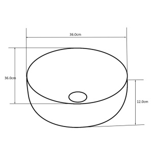 Lavoar pe blat, Lava, marmura ceramica negru cu model auriu, Rotund 36cm - Img 10