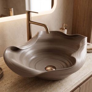 Lavoar pe blat Rea HM-66TB Handmade Art ceramic - Img 2