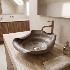 Lavoar pe blat Rea HM-66TB Handmade Art ceramic - Img 4