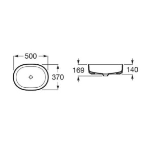 Lavoar pe blat Roca Inspira Round oval antracit mat 50 x 37 cm - Img 2