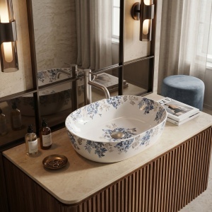 Lavoar pe blat Veronica Shiny ceramic oval multicolor - Img 5