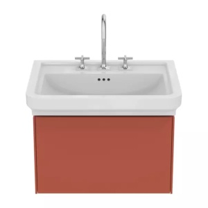 Lavoar pe mobilier Ideal Standard Atelier Calla alb lucios 67 cm cu 3 orificii baterie - Img 6