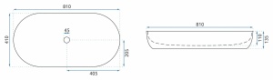 Lavoar REA CLEO 81 SHINNY AIAX, Dimensiuni 81 X 41 X 13.5 Cm, Montaj Pe Blat, Design Deosebit, Ceramica Sanitara, Maro/Alb - Img 6