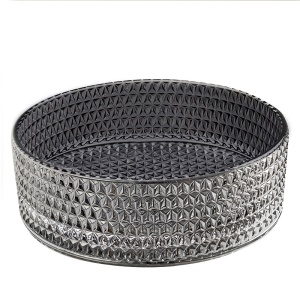 Lavoar rotund din sticla frezata cu montaj pe blat Brillant Black Platinium Gloss 40 x 12 cm - Img 10