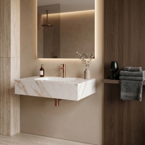 Lavoar suspendat REA Aresa Grey Gold 70 - Img 3