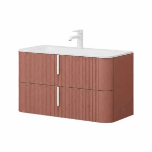 Mobilier suspendat pentru lavoar Fluminia Pisa mattone 100 x 46 cm front riflat