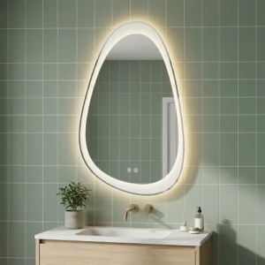 Oglindă asimetrica cu LED, ART 90x50 cm