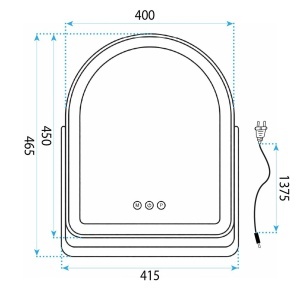 Oglindă LED Glam Gold 40x45cm 3 moduri de iluminare - Img 6