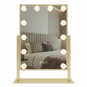 Oglindă LED Hollywood L.Gold 30x40 cm