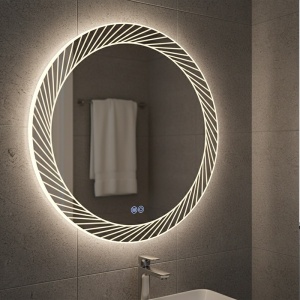 Oglinda LED rotunda cu 3 tipuri de lumina si dezaburire Aurora 60 cm - Img 10