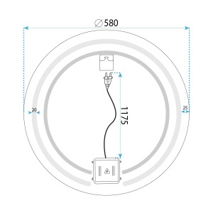Oglinda LED si dezaburire 60 cm Modern - Img 10