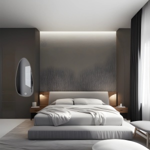 Oglinda living sau dormitor asimetrica cu LED 120x55cm YH-3359 - Img 4