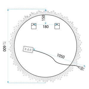 Oglinda rotunda baie cu LED diametru 60cm YH-3564 - Img 7
