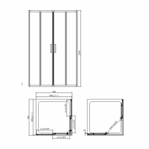 Pachet cabina de dus Mediterraneo Hector, Negru 90x90 cm si coloana de dus FDesign Anima Quadro Negru - Img 2
