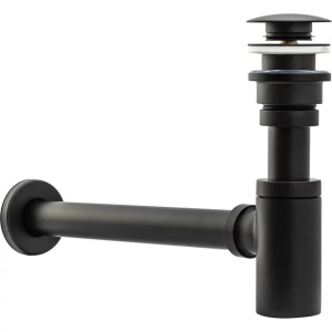 Pachet lavoar pe blat Rea Lara Stone gri 48.5 cm, baterie lavoar Ideal Standard Ceraline negru si ventil lavoar Click-Clack negru - Img 9