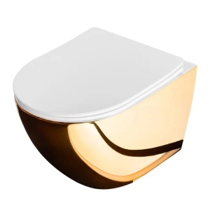 Pachet vas wc suspendat Rea Carlo, capac softclose, rezervor incastrat Ideal Standard Ideal Standard ProSys si clapeta Ideal Standard ProSys auriu - Img 8