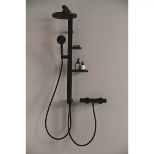 Palarie de dus rotunda din aluminiu Ideal Standard Alu+ negru mat 2 functii - Img 3