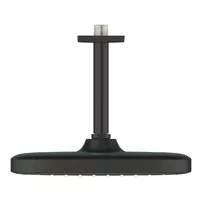 Palarie si brat de dus negru mat Grohe Tempesta 250 Cube patrata montaj tavan - Img 2