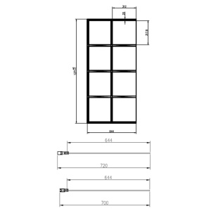 Paravan Cada PRO MONTE CARLO, 70 cm latime, 140 inaltime, pliabil, 2 elemente, grosime sticla 5mm - Img 3