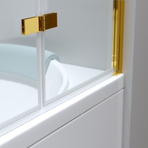 Paravan de cada PR05, Dimensiune 100x140cm, Sticla securizata 6mm, Culoare Auriu - Img 5
