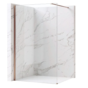 Paravan de dus Rea Flexi Transparent / Brush Copper 110