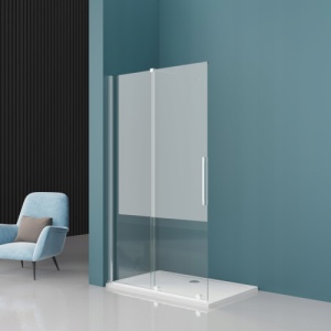 Perete de dus walk in glisant Veldman Lea crom 90 x 195 cm sticla 8 mm - Img 3