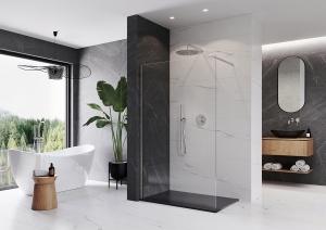 Perete de dus Walk-In, PRO MONACO, Sticla securizata 8 mm, Dimensiuni la alegere - Img 4
