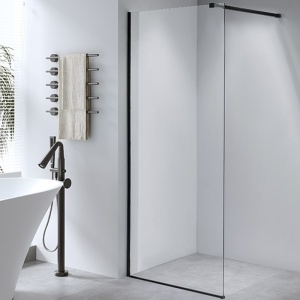 Perete de dus Walk-in, PRO SH07G NEGRU, Dimeniune 130x200cm, Sticla Securizata 8MM - Img 5