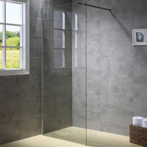 Perete de dus Walk-in SH07B, Dimensiune 80cm, Sticla securizata 8mm, Culoare Crom - Img 3