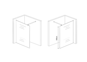 Perete de dus walk-in Veldman Malibu cu profil auriu 8 mm 130 cm - Img 6